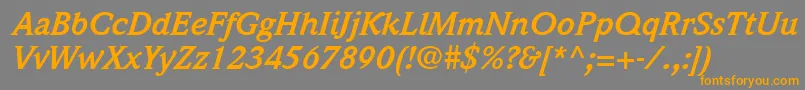 ItcWeidemannLtBoldItalic Font – Orange Fonts on Gray Background