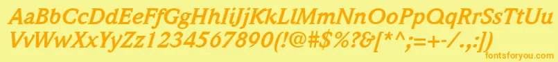 ItcWeidemannLtBoldItalic Font – Orange Fonts on Yellow Background