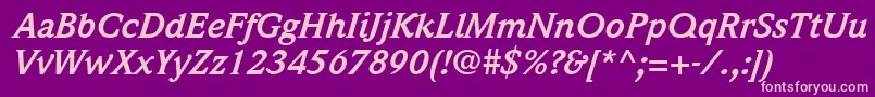 ItcWeidemannLtBoldItalic Font – Pink Fonts on Purple Background