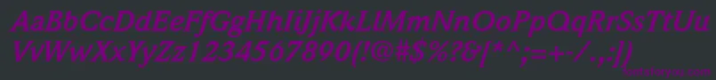 ItcWeidemannLtBoldItalic Font – Purple Fonts on Black Background