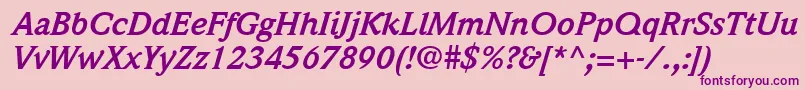 ItcWeidemannLtBoldItalic Font – Purple Fonts on Pink Background