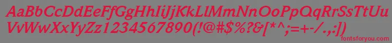 ItcWeidemannLtBoldItalic Font – Red Fonts on Gray Background