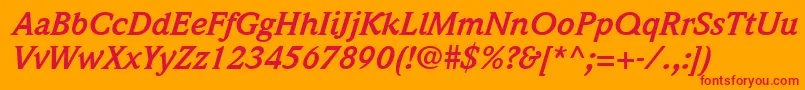 ItcWeidemannLtBoldItalic Font – Red Fonts on Orange Background