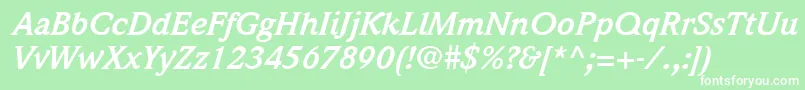 ItcWeidemannLtBoldItalic Font – White Fonts on Green Background