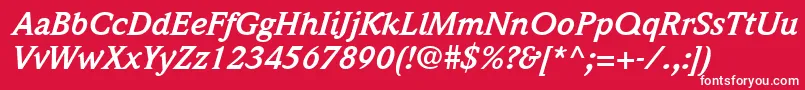 ItcWeidemannLtBoldItalic Font – White Fonts on Red Background