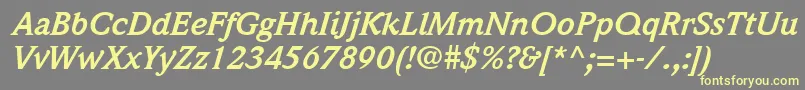 ItcWeidemannLtBoldItalic Font – Yellow Fonts on Gray Background