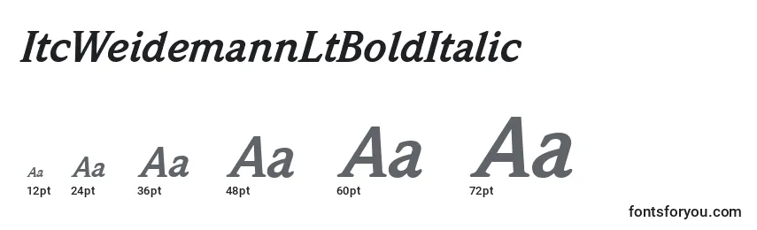 Размеры шрифта ItcWeidemannLtBoldItalic
