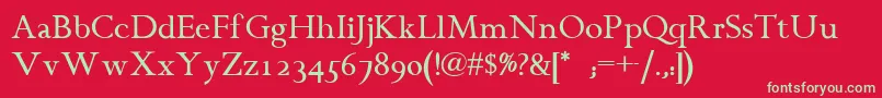 フォントChanticleer – 赤い背景に緑の文字