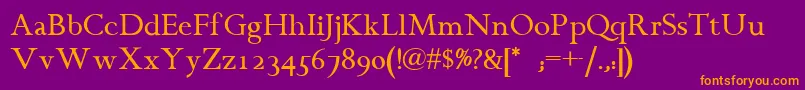 Chanticleer Font – Orange Fonts on Purple Background