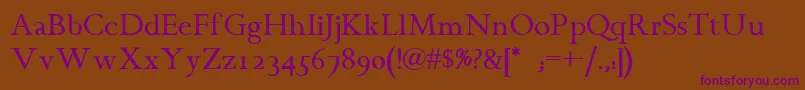 Chanticleer Font – Purple Fonts on Brown Background