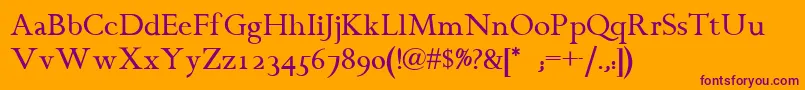 Chanticleer Font – Purple Fonts on Orange Background