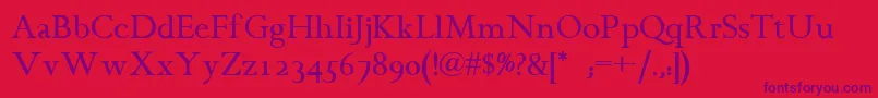 Chanticleer Font – Purple Fonts on Red Background