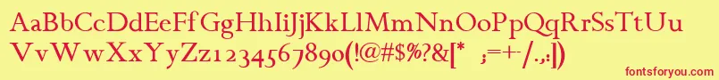 Chanticleer Font – Red Fonts on Yellow Background