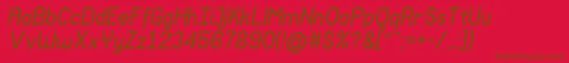 Fonte MockupItalic – fontes marrons em um fundo vermelho