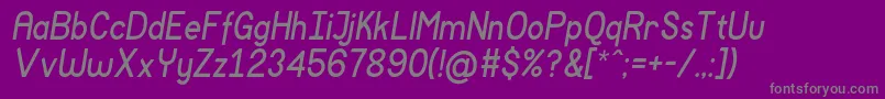 Fonte MockupItalic – fontes cinzas em um fundo violeta