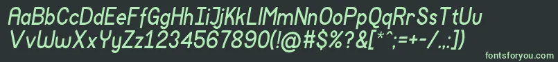 MockupItalic Font – Green Fonts on Black Background