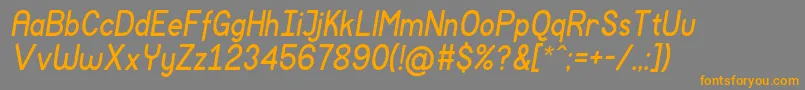 MockupItalic-Schriftart – Orangefarbene Schriften auf grauem Hintergrund