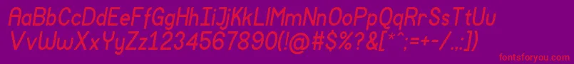 MockupItalic Font – Red Fonts on Purple Background