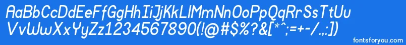 MockupItalic Font – White Fonts on Blue Background