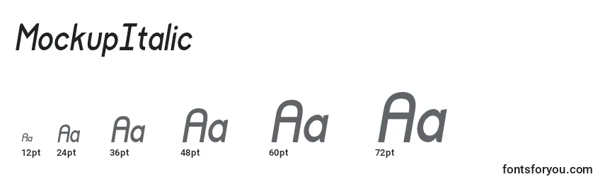Размеры шрифта MockupItalic