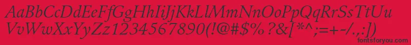 GuardiltstdItalic Font – Black Fonts on Red Background