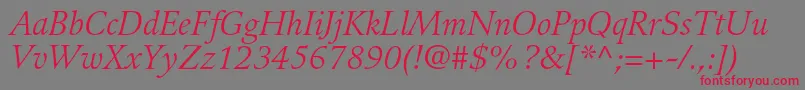 GuardiltstdItalic Font – Red Fonts on Gray Background