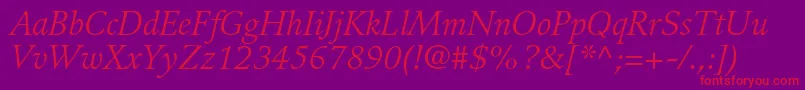 GuardiltstdItalic Font – Red Fonts on Purple Background