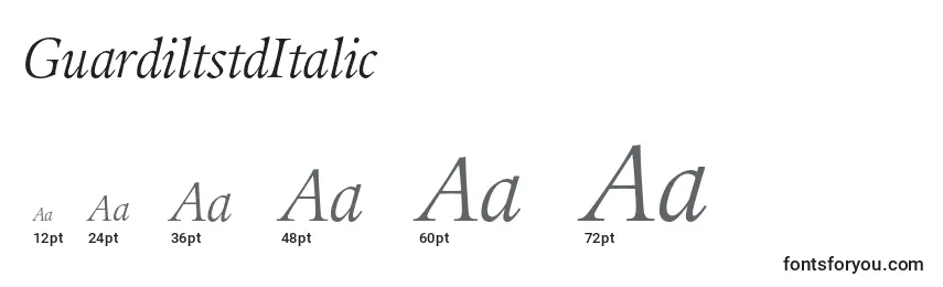 GuardiltstdItalic Font Sizes