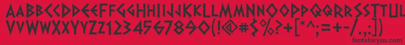 Dalek ffy Font – Black Fonts on Red Background