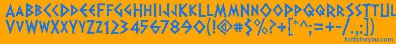 Dalek ffy Font – Blue Fonts on Orange Background