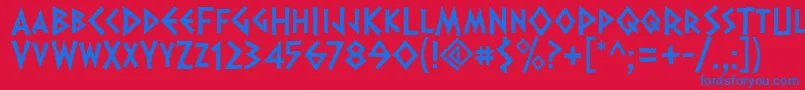 Dalek ffy Font – Blue Fonts on Red Background