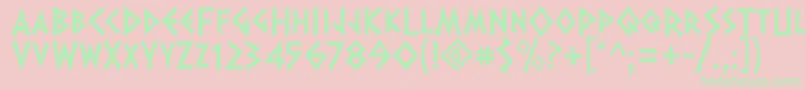 Dalek ffy Font – Green Fonts on Pink Background