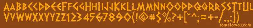 Dalek ffy Font – Orange Fonts on Brown Background