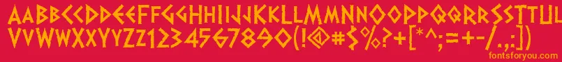 Dalek ffy Font – Orange Fonts on Red Background