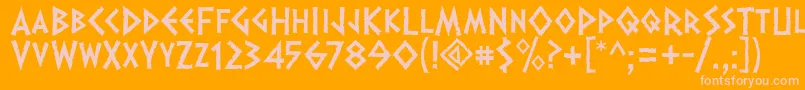 Dalek ffy Font – Pink Fonts on Orange Background