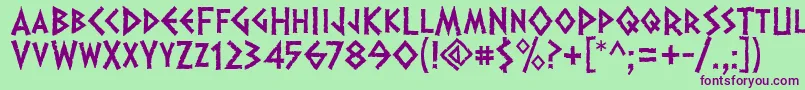 Dalek ffy Font – Purple Fonts on Green Background