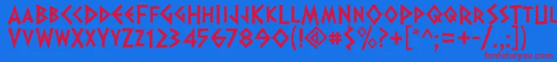 Dalek ffy Font – Red Fonts on Blue Background