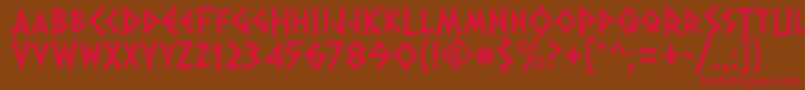 Dalek ffy Font – Red Fonts on Brown Background