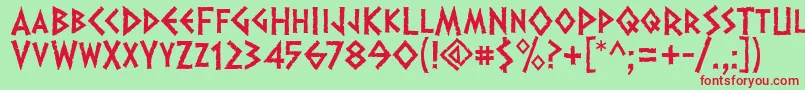 Dalek ffy Font – Red Fonts on Green Background