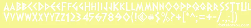 Dalek ffy Font – White Fonts on Yellow Background