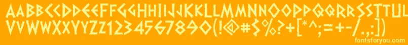 Dalek ffy Font – Yellow Fonts on Orange Background
