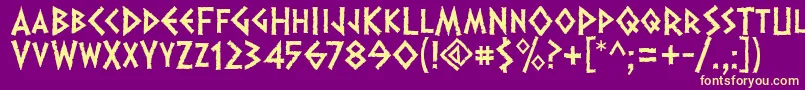 Dalek ffy Font – Yellow Fonts on Purple Background