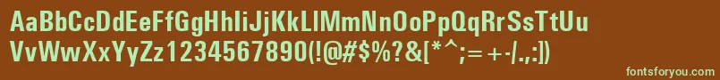 フォントUniversCondensedРџРѕР»СѓР¶РёСЂРЅС‹Р№ – 緑色の文字が茶色の背景にあります。