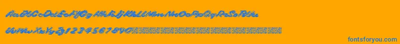 Gaslighter Font – Blue Fonts on Orange Background