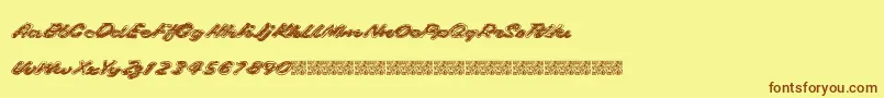 Gaslighter Font – Brown Fonts on Yellow Background