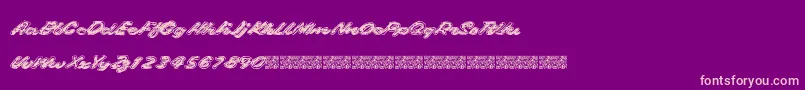 Gaslighter-Schriftart – Rosa Schriften auf violettem Hintergrund