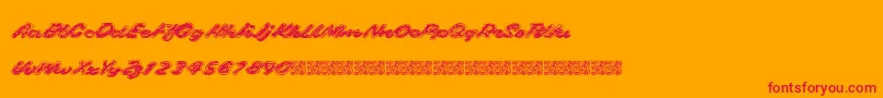 Gaslighter Font – Red Fonts on Orange Background