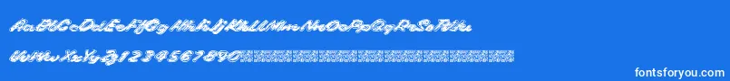 Gaslighter-Schriftart – Weiße Schriften auf blauem Hintergrund