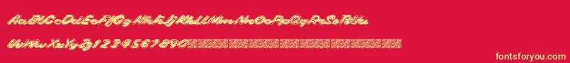 Gaslighter Font – Yellow Fonts on Red Background