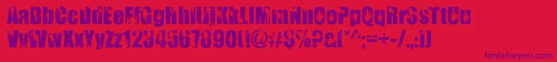 Weitere Informationen zur BloodyImpact-Schriftart BloodyImpact-Schriftart – Violette Schriften auf rotem Hintergrund